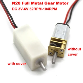 

DC 3V/5V/6V N20 Mini Micro Metal Gear Motor Gearwheel DC Motors Slow Speed 52RPM-104RPM DIY Car Robot Electric Lock