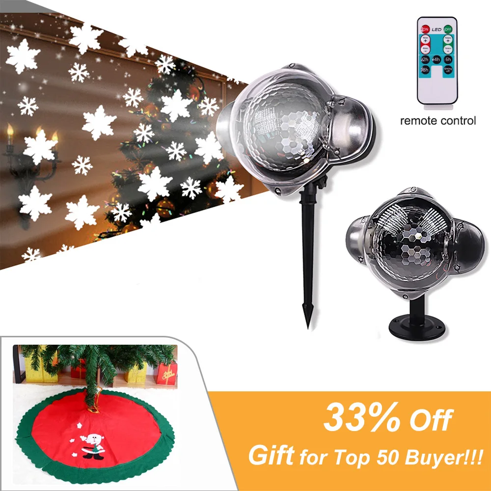 

LED Waterproof Snowfall Light Projector With Remote Control Snow Falling Light For Outdoor Christmas Halloween Decor Lamp