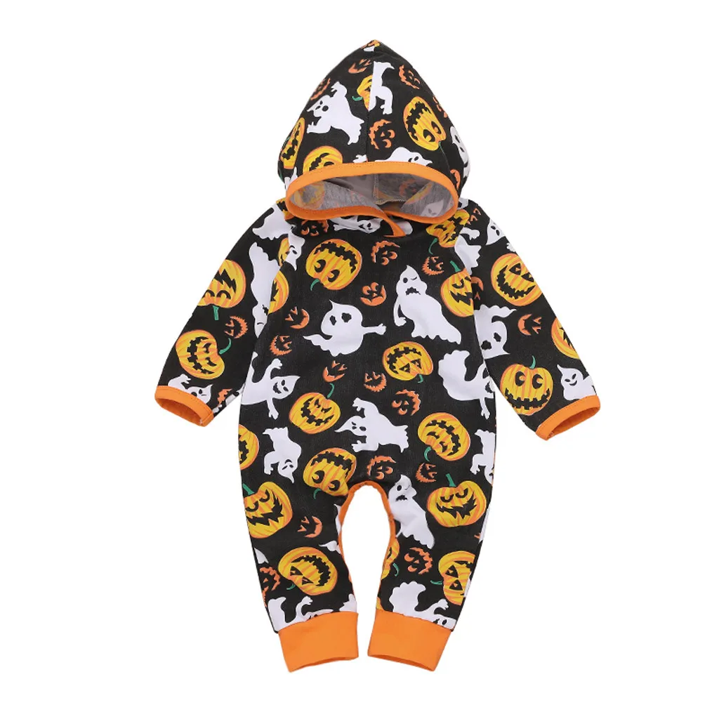 Newborn Baby Girl Clothes Newborn Infant Baby Boy Hooded Romper Jumpsuit Pumpkin Halloween Outfits Costume детские вещи Clothes