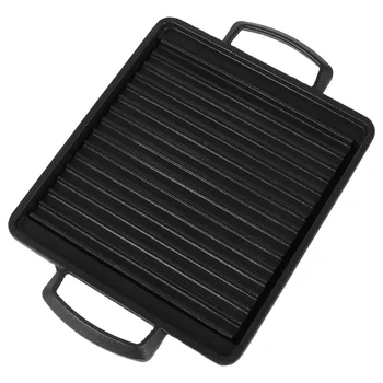 

1pc Binaural Barbecue Tray Commercial Non-Stick Grill Pan Grilled Fish Pan