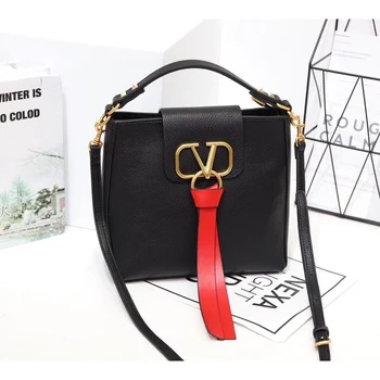 

V brand Classic Handbag Fashion Metal V-button Women's Shoulder Bag High Quality Leather Hardware Large Capacity Messenger Bag