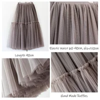 Maxi Long Tulle Skirts for Women Black Gothic Pleated Skirt Casual Party Fairycore Summer Winter Jupe Longue 2022 Falda Mujer - Image 5