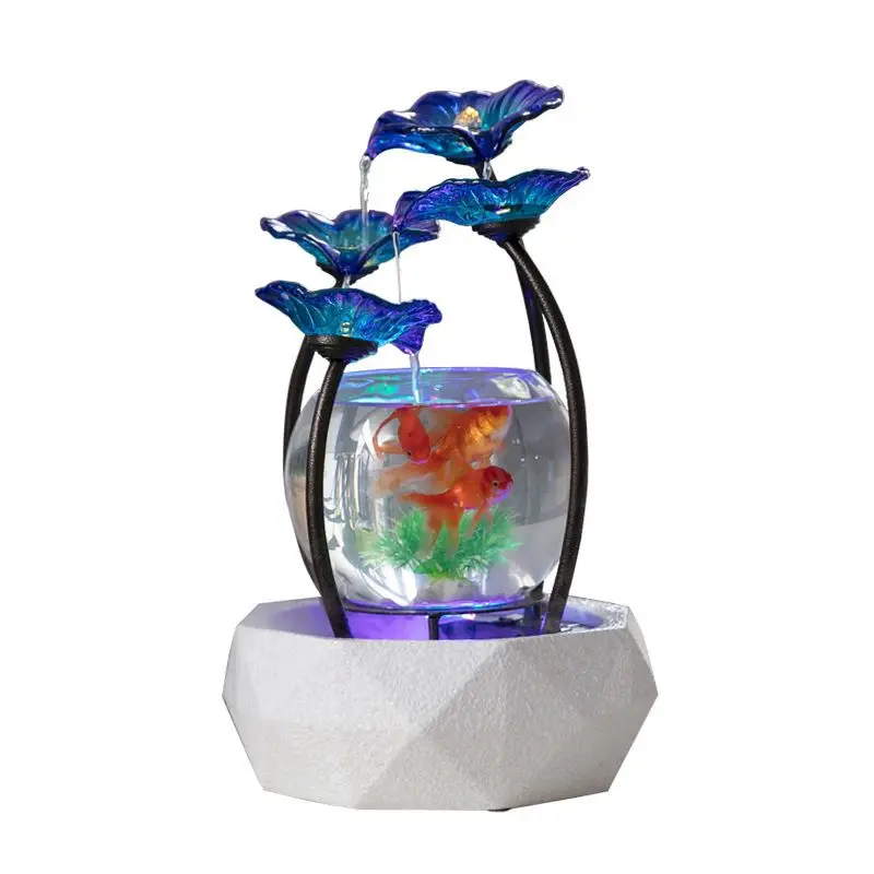 

Flowing Water Ornaments Fish Tank Living Room Creative Ceramic Fountain Humidifier Household TV Cabinet Desk Decoration Gift