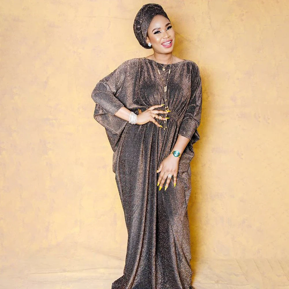 

Бархатные золотые новейшие макси платья для женщин с рукавом «летучая мышь» однотонная женская африканская одежда сдержанный Дубай мусульманская Мода