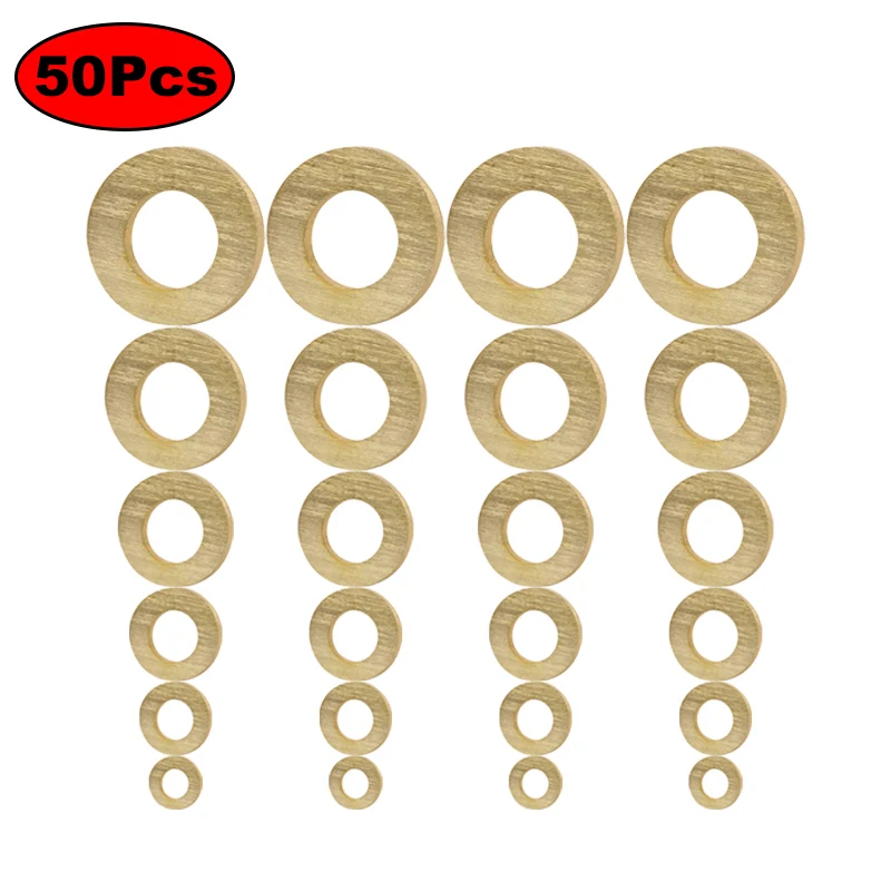Solid Brass Flat Washers Gasket Discs Ring Shim All Sizes M2 to M20 