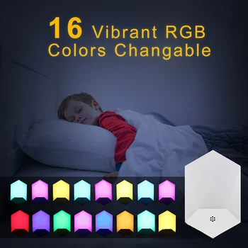 

2020 RGB 16 Colors LED Night Lights With Remote Control Dimmable Night Lamps Colorful Children's Room Light Atmosphere Light DA