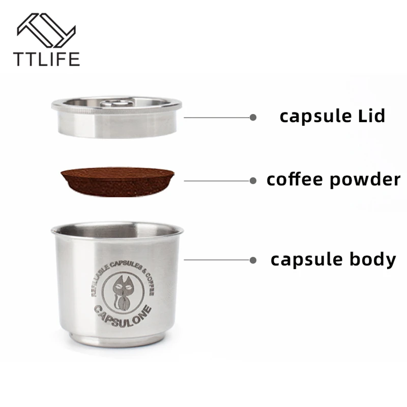TTLIFE многоразовая кофейная капсула Pod Resuable фильтр чашка подходит для Illy кофемашина Металл Нержавеющая сталь кофе капсулы инструменты