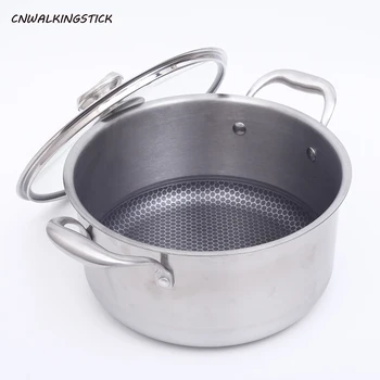 

Stainless Steel Double Handle Soup Pot Single Handle Milk Pot Household Single Bottom Non Stick Cooker Induction Cooker Soup Pot