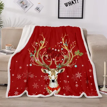 

Winter Blanket Cashmere Throw Blanket Christmas Warm Blankets Fleece Cartoon Soft For Kids Girl Quilt Sofa Bed Cover 150x200cm