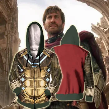 

Spider Far From Home Hoodie Mysterio Hoodie Quentin Beck 3D printe Cosplay Costume Hoodies Plus Size Jackets Halloween Party