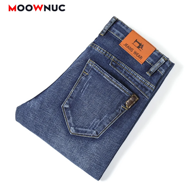

Autumn Denim Trousers Male 2021 Jean For Men Fashion Pant Sweatpant Casual Plus Size Washed Full-Length Spring Fit Brand MOOWNUC
