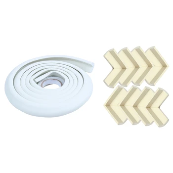 

8Pcs Edge Protection Corner Protection Child Protection White & 1pcs 2M Children Protection Table Guard Strip White