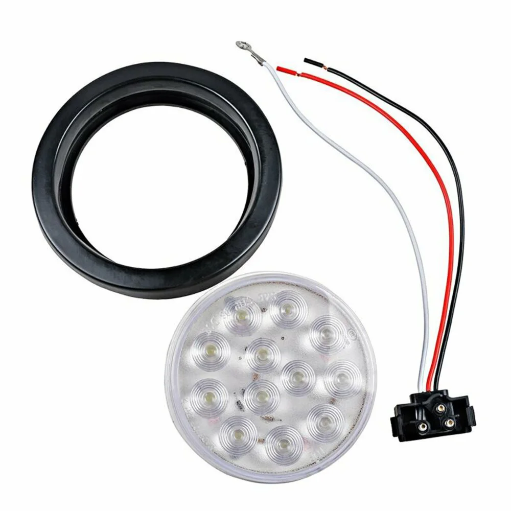 2X4 белый 12LED круглый фонарь заднего хода лампа заднего хода прозрачные линзы для RV 12V
