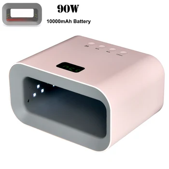 

90W Rechargeable Nail LED Lamp Wireless UV Gel Polish Dryer UV Curing Light Manicure Lamps Cordless UV Nail Lamp