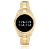 Trending Products 2021 New Fashion Stainless Steel Band Women Led Digital Watches Rhinestone Women's Wrist Watch Relogio Clock 1