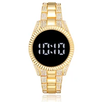 Trending Products 2021 New Fashion Stainless Steel Band Women Led Digital Watches Rhinestone Women's Wrist Watch Relogio Clock 1