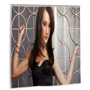 

Maggie Q Shower Curtain with Hooks bathroom Waterproof Polyester Fabric