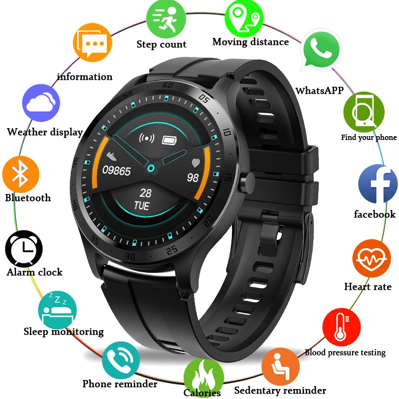

LIGE IP67 Waterproof Men Smart Watch Heart rate monitor Blood pressure Fitness Tracker LED full touch screen Smart Watch Women