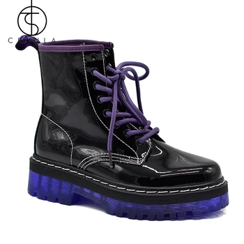 

Thick-soled Boots Women 2020 Winter New Eight-hole British Style Leather Single Boots Plus Velvet Tide Ins Cool Short Boots