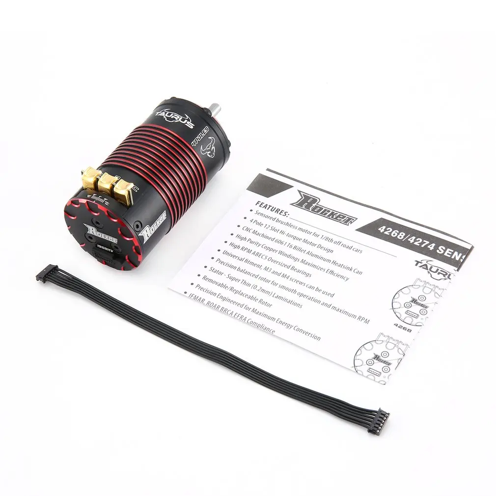 

Rocket 4268 2700KV Brushless Sensored Motor 4 Pole RC Car Motor For 1/8 Electric on road Car Parts