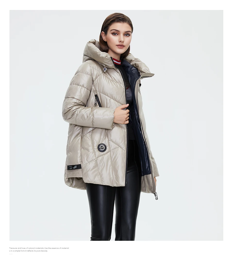 down coats HaiLuoZi 2021 New Winter Jacket Women's Down Coat Female Quality Hooded Casual Short High Collar Thickened Fashion Parkas 6076 puffer coat with fur hood