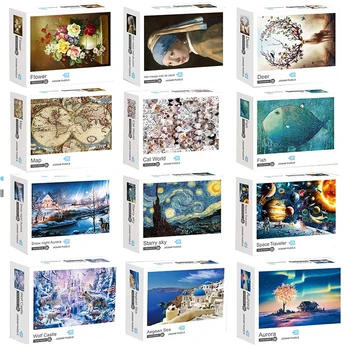 

DIY 1000 Pieces Jigsaw Puzzle Educational Puzzle Games Toys Assembling Picture Landscape Puzzles For Adults Children Kids Gifts