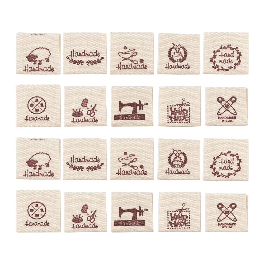300pcs/set Cotton Sewing Labels Word Handmade Cloth For Knitting Hats Clothes DIY Jewelry Making Accessories | Украшения и