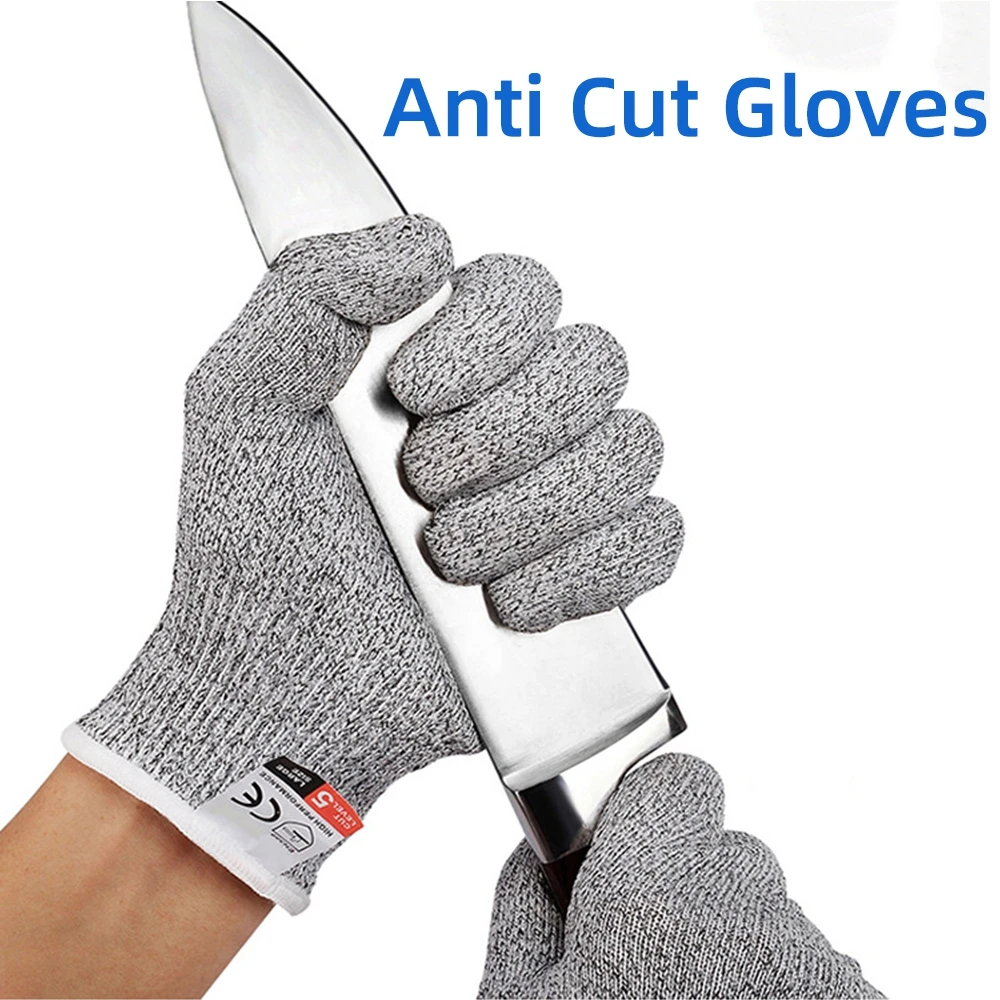 

1/2/4 Pairs High-strength Grade Level 5 Protection Safety Anti Cut Gloves Kitchen Cut Resistant Gloves for Fish Meat Cutting