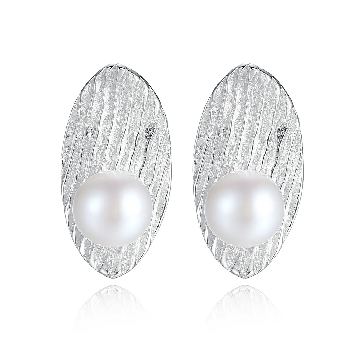 

YUEYIN S925 Sterling Silver Earrings for Women Natural Pearl Korean Cute Bling Jewelry