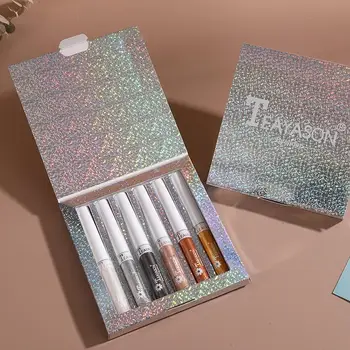 

6Pcs/Set Silkworm Pen High Gloss Silkworm Liquid Waterproof Pearlescent Water Eyeshadow Tear Eye Makeup Set Gift Box
