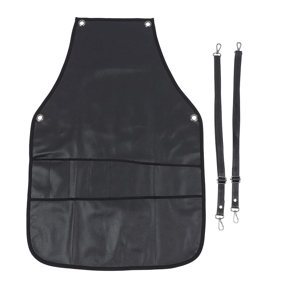 Portable PU Leather Barber Hairdressing Apron Waterproof Adjustable