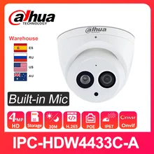 Kamera IP Dahua bezpieczeństwo IPC-HDW4433C-A 4MP HD PoE IR 30M noktowizor Starlight Camara Mini Dome wbudowany mikrofon kamery sieciowe