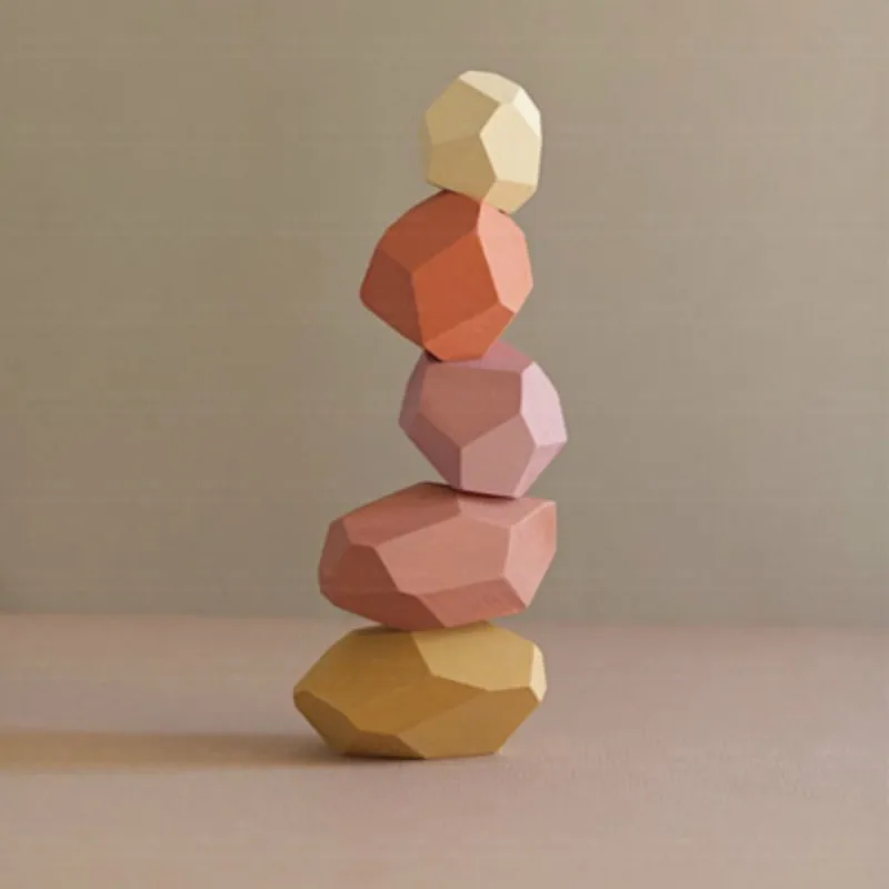 Скандинавские деревянные игрушки jinga строительные блоки цветные камни Обучающие
