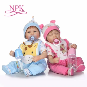 

NPK 40CM lifelike reborn premie baby doll cute twin baby sleeping fashion doll Christamas Gift for children very soft real touch