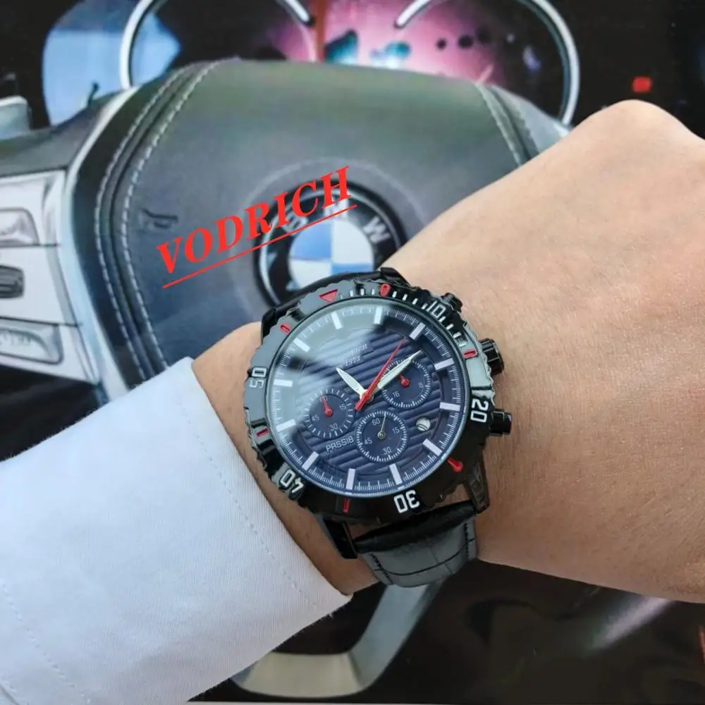 

Men's business watch international high-end brand automatic quartz watch calfskin strap AAA + watch high-end quality atmosphere.