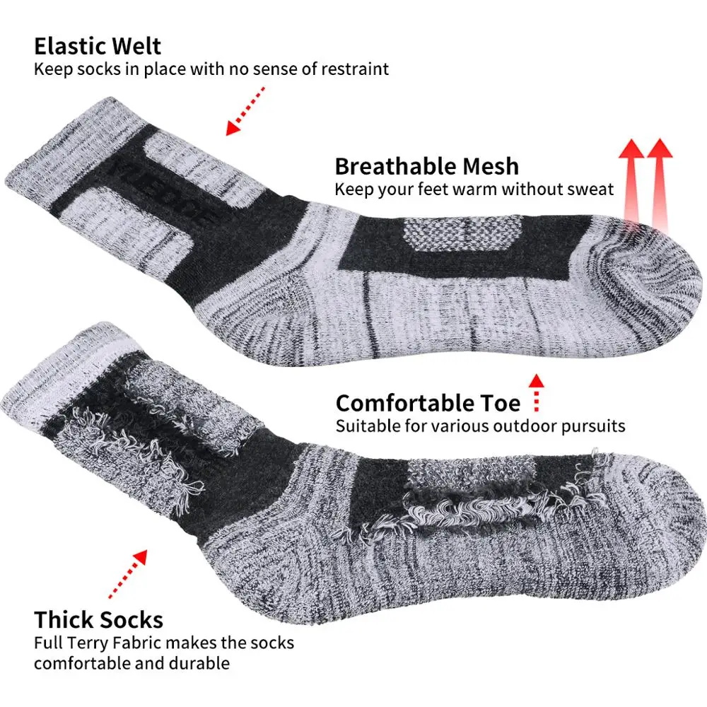 Mens Socks Thermal Socks Mens Terry Cushion Combed Cotton Crew Socks Sports Socks Thick Winter Thermal Men Size 37-46EU