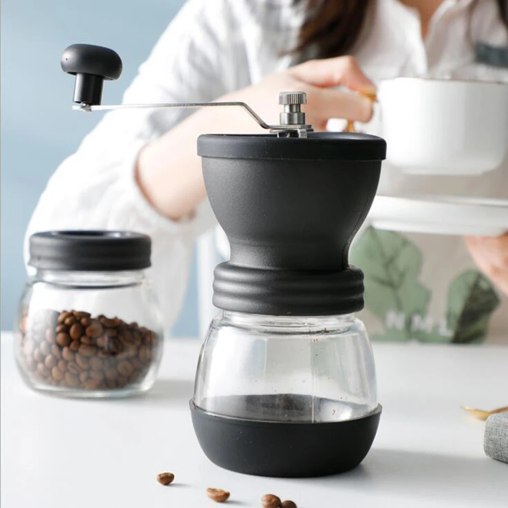 Portable Coffee Pot Coffee Machine Handcranked Home Coffee Grinder