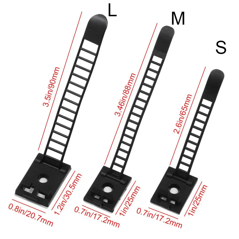 5/10Pcs Adjustable Cable Tie Self Adhesive Mounts Cable Clips Plastic Network Wire Power Cord Car Cable Tie Clip Clamp images - 6