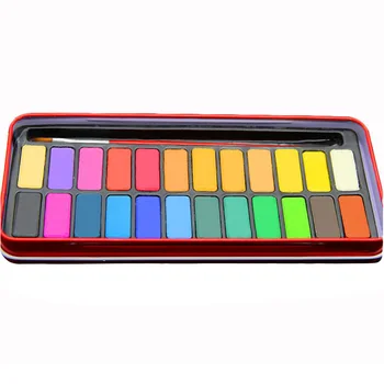 

New 24 colors Solid Watercolour Pigments Painting Artist Paint with Paint brush