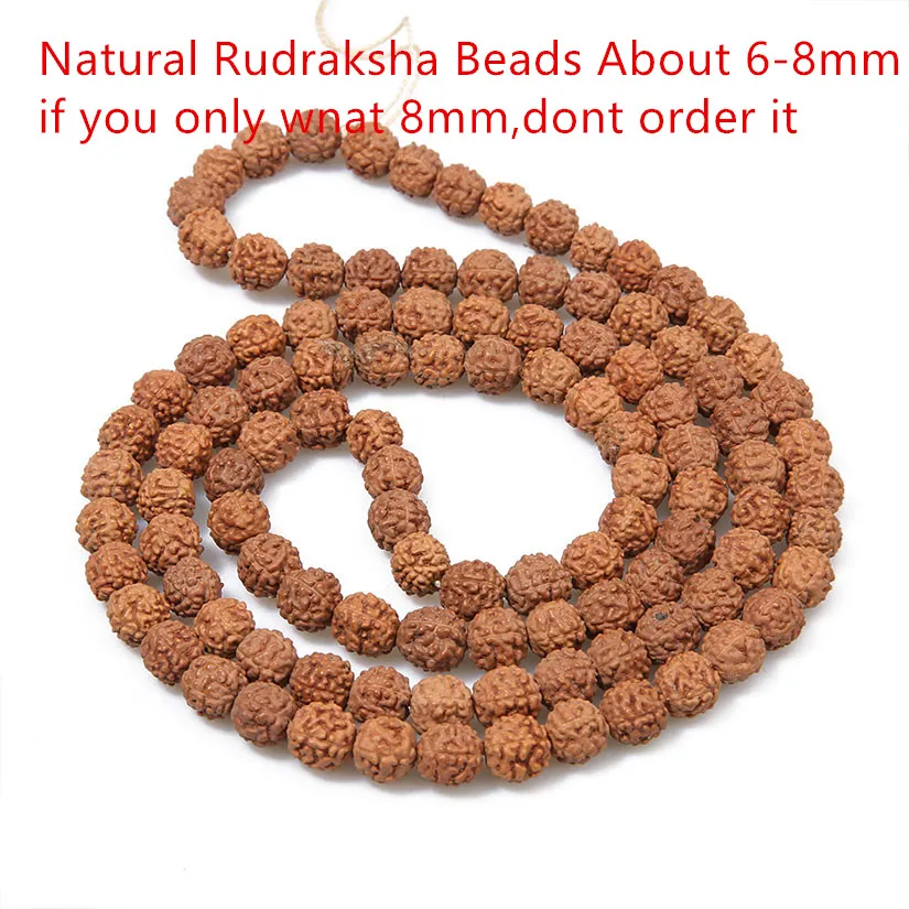 Rudraksha Beads Meditation Mala Bead Jewelry Making Prayer Chakras 108Pcs Bodhi Stone Tibetan Buddhism Bracelet Buddhist