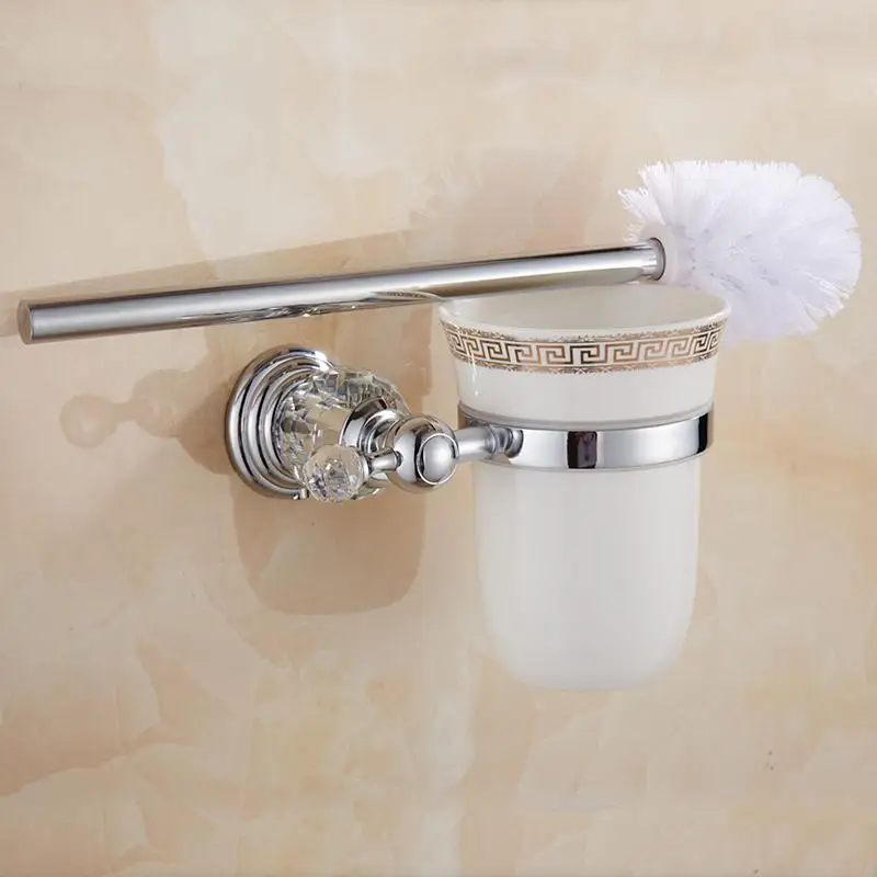 Toilet Paper Holder Bathroom Hardware Set Bathroom Hardware Accessories Brass Shower Shelf Toilet Paper Holder Silver Crystal Wall Mounted Towel Bar Toilet Brush Holder Bathroom Accessories set