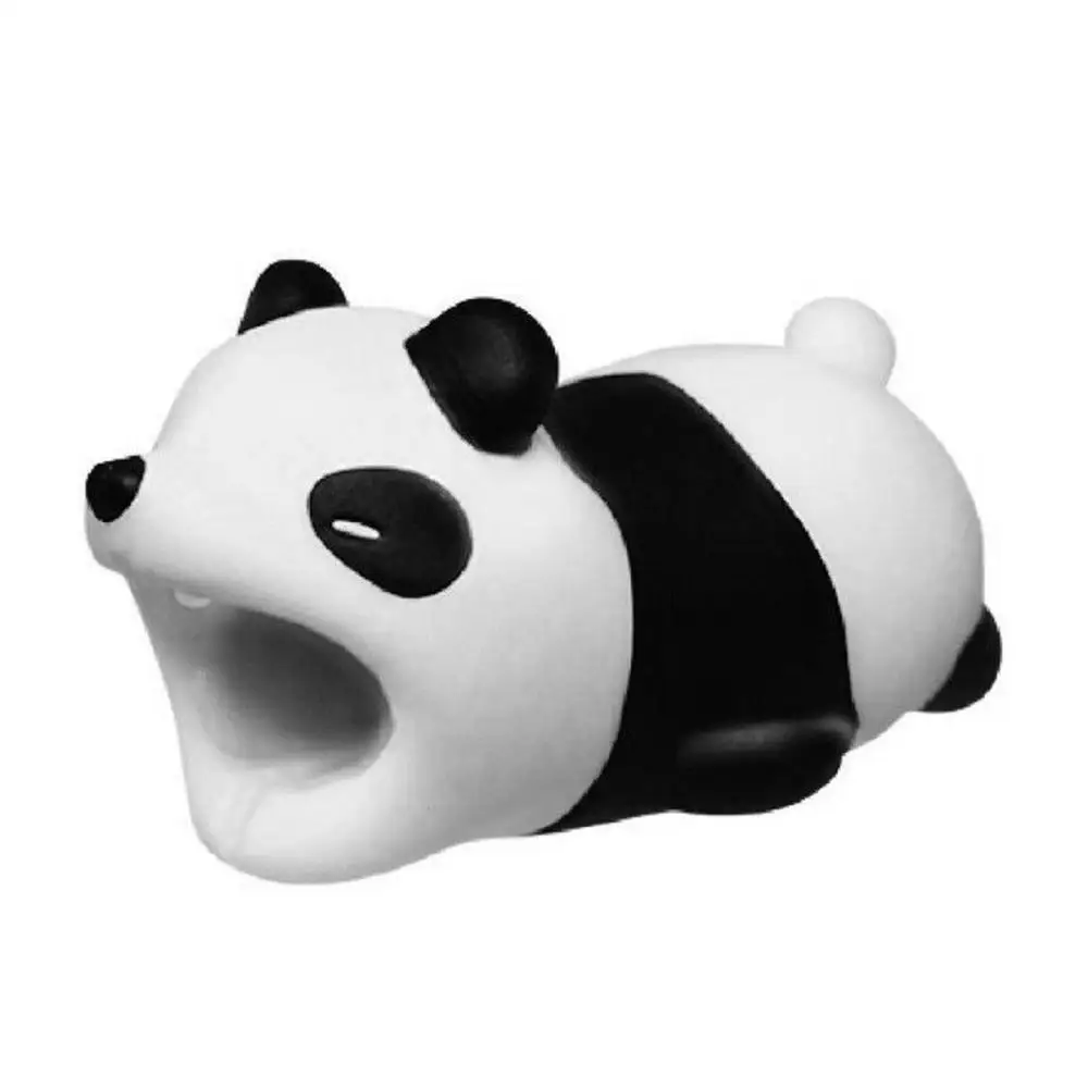 Детские носки с принтом милых животных защита от поломок Защитная крышка для фигурного usb-кабель для передачи данных Кабельное зарядное usb-устройство проводные наушники кабель защитный рукав - Цвет: Panda