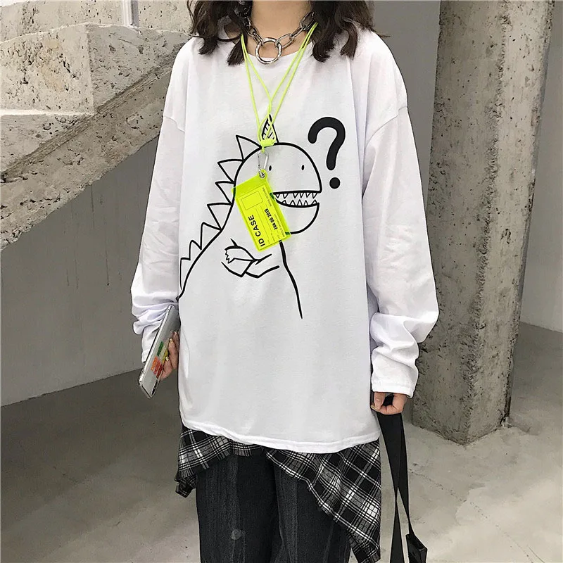 men clothes 2019 minimalist Solid All-match dinosaur Monster Simple print long sleeve t shirt men jurassic park Cute anime shirt men clothes 2019 minimalist Solid All-match dinosaur Monster Simple print long sleeve t shirt men jurassic park Cute anime shirt