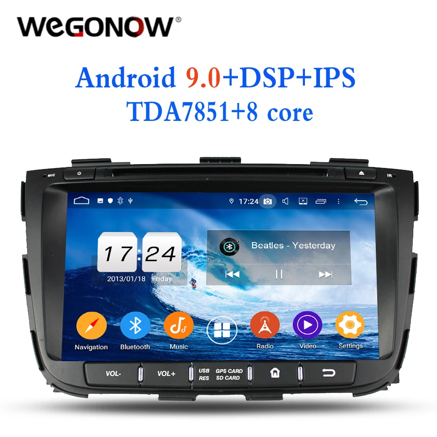 TDA7851 Android 9 0 для kia SORENTO 2013 2014 Восьмиядерный 4 Гб ОЗУ 32 Bluetooth Wifi 4G GPS ГЛОНАСС карта