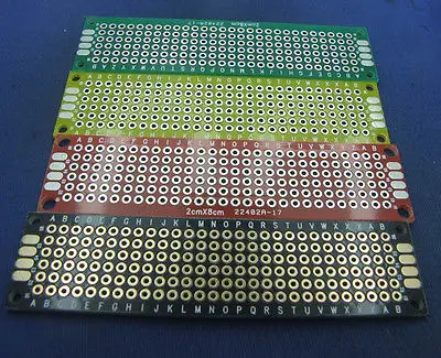  DHL/EMS 400PCS 4 farbe 2CM X 8CM 254mm Double Side Printed Circuit PCB board programmierung-A8