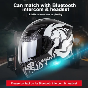 

Motorcycle Helmet Double Lens Highway Riding Helmet casco capacete moto Full Face Helmets Soman SM960 ECE Approval+Multi Visor
