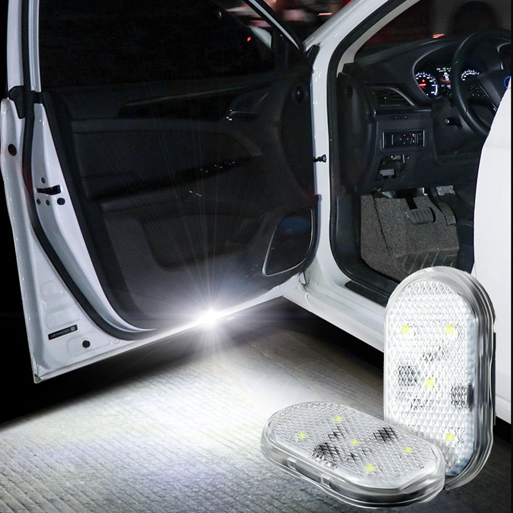 4pcs Led Car Interior Courtesy Door Light Usb Charging Wireless