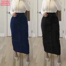 Faldas Mujer Moda, длинная джинсовая юбка с высокой талией и пуговицами, Женские джинсы-карандаш, облегающие макси юбки, Jupe Longue Femme Spodnica