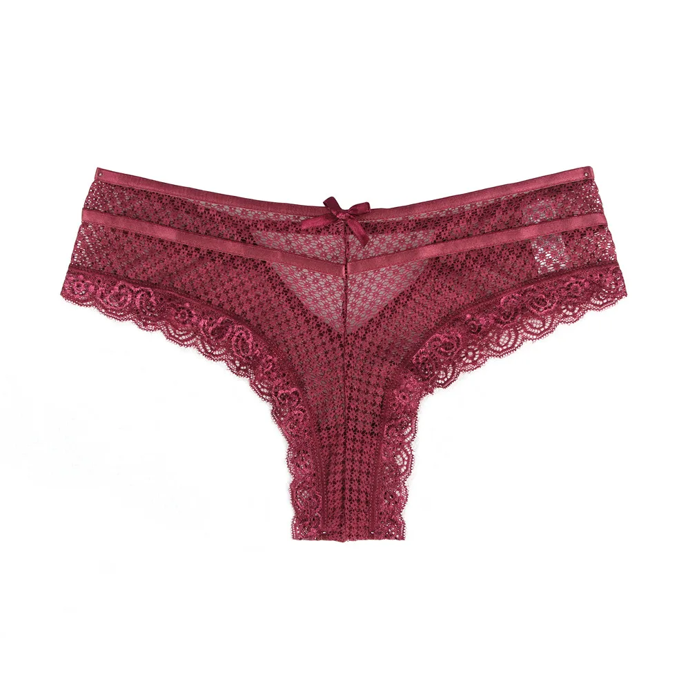 Wine Red Panties Comeondear кружевные трусики женские стринги 5XL 3XL плюс размер сексуальные женские трусики Прозрачное нижнее белье трусы с низкой посадкой Majtki PB5180 - Цвет: Wine Red Panties