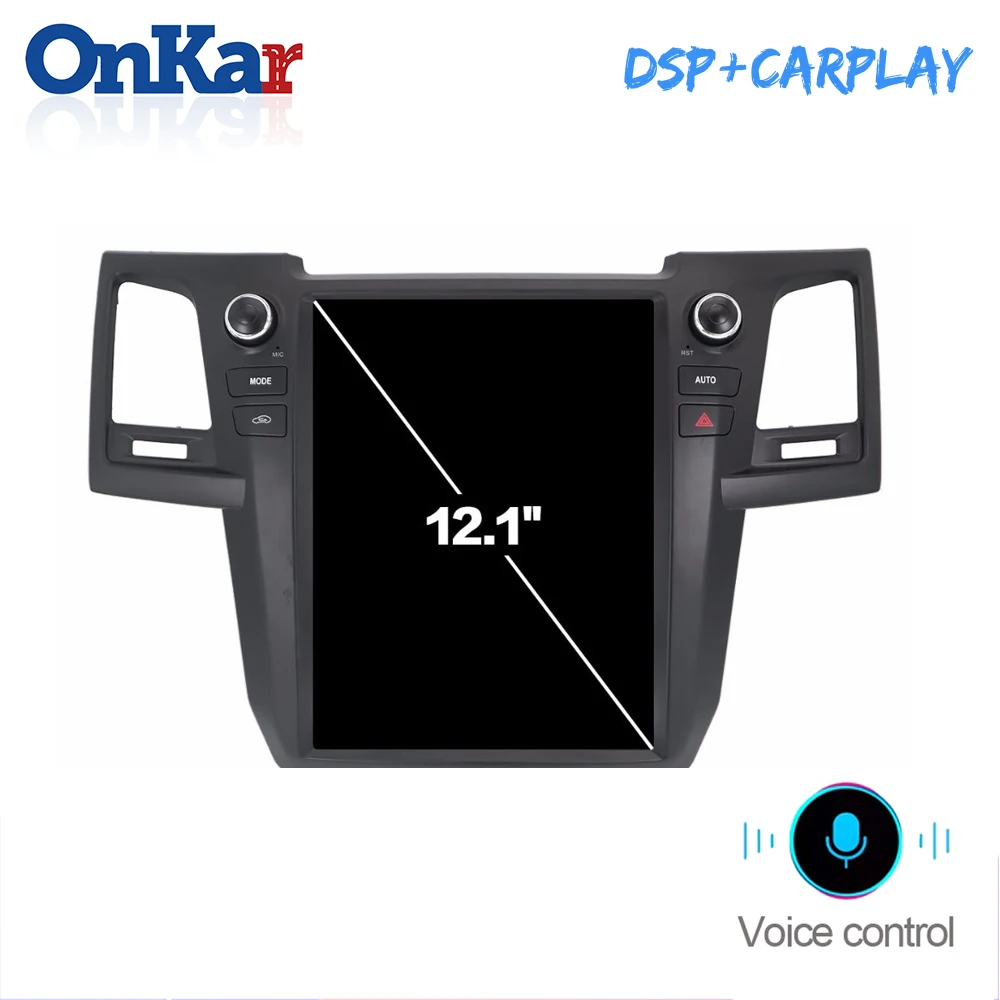 

ONKAR Tesla Screen Radio For Toyota Fortuner 2012-2015 Android 8.1 6 Core Car Head Unit Android Auto CarPlay Plug and Play